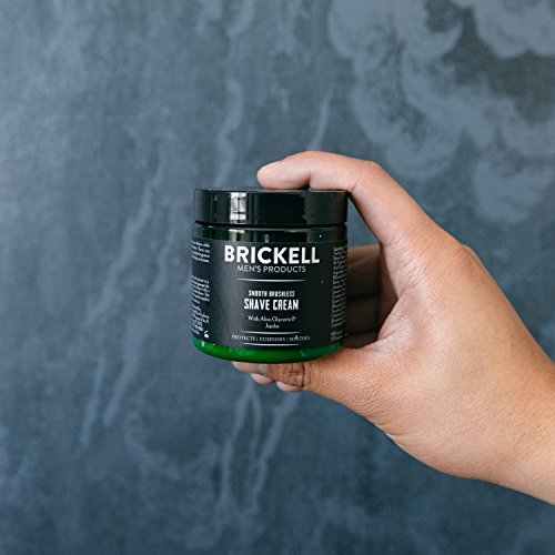 Brickell Men’s Products – Crema de Afeitar Suave Sin Brocha para Hombres - Natural y Orgánica (Sin fragancia) – 147 ml