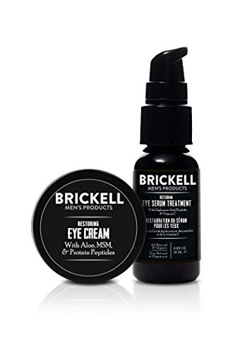 Brickell Men's Rutina restauradora para ojos para hombres, suero para ojos y crema para ojos para hombres, natural y orgánica, sin fraganci (sin fragancia)