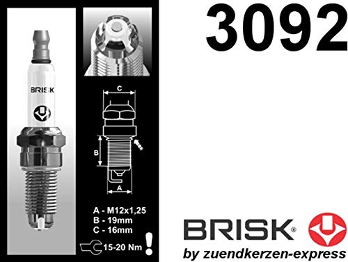 BRISK Premium Racing BOR12LGS 3092 Bujías de Encendido, 2 piezas