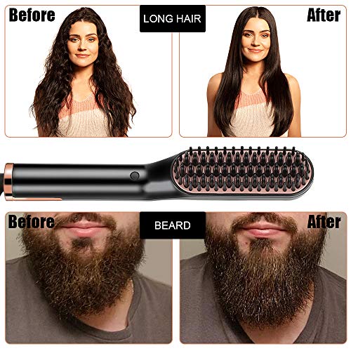 Brocha Para Alisado De Barba, Alisadora De Barba Eléctrica Peine Para El Cabello Alisadora De Barba Rápida Styler Peine Rizador Calor Para Hombres y Mujeres Por Nousuit