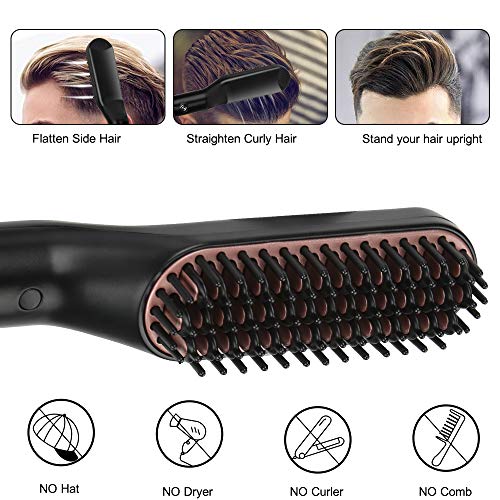 Brocha Para Alisado De Barba, Alisadora De Barba Eléctrica Peine Para El Cabello Alisadora De Barba Rápida Styler Peine Rizador Calor Para Hombres y Mujeres Por Nousuit