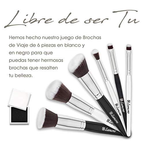 Brochas Base Polvos Ojos de Maquillaje Profesional Kabuki - Set Pinceles Maquillaje Sintético - Fibras Veganas de Larga Duración - Calidad Premium