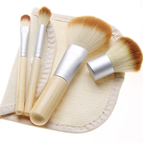 Brochas de Maquillaje, 4pcs Maquillaje Profesional Pinceles Maquillaje de Ojos Rubor Contorno de los Labios Corrector Brochas Cosméticas