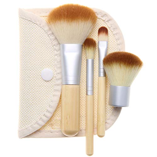 Brochas de Maquillaje, 4pcs Maquillaje Profesional Pinceles Maquillaje de Ojos Rubor Contorno de los Labios Corrector Brochas Cosméticas