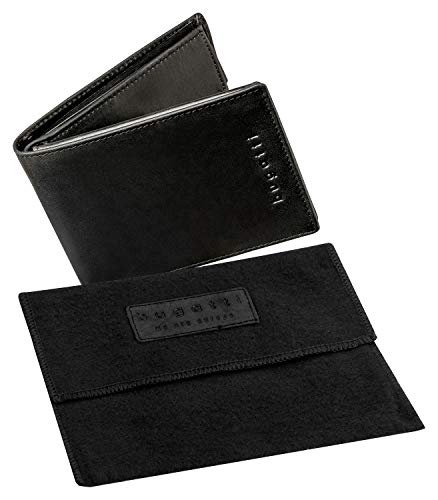 Bugatti Romano Carteira en Piel con Seguridad RFID, Billetera, Carteras para Hombre y Mujer, Formato Horizontal - Negro