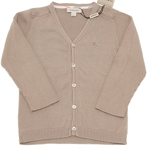 BURBERRY 9760F Cardigan Tortora Cotone Maglia Maglione Bimbo Sweater Kids [9 Months]