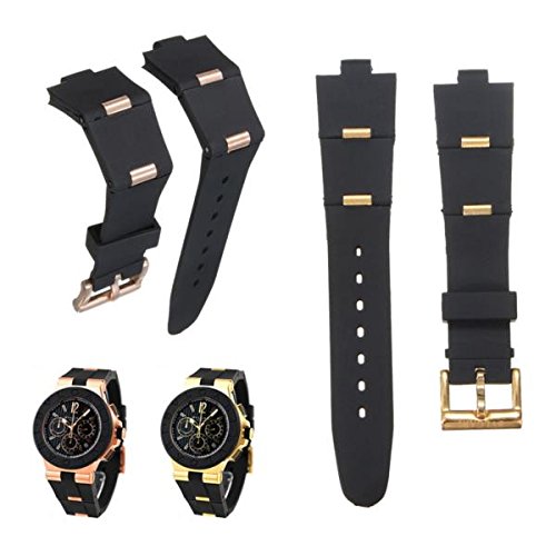 C-FUNN Oro Y Oro Rosa Sílice Gel Reloj Banda Watch Correa para Reloj Bvlgari-Gold-22Mm