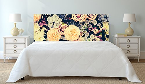 Cabecero Cama Cartón Ecológico Textura Vintage Viejos Fondos Florales de Estilo de época 200x60cm | Disponible en Varias Medidas | Cabecero Ligero, Elegante, Resistente y Económico |