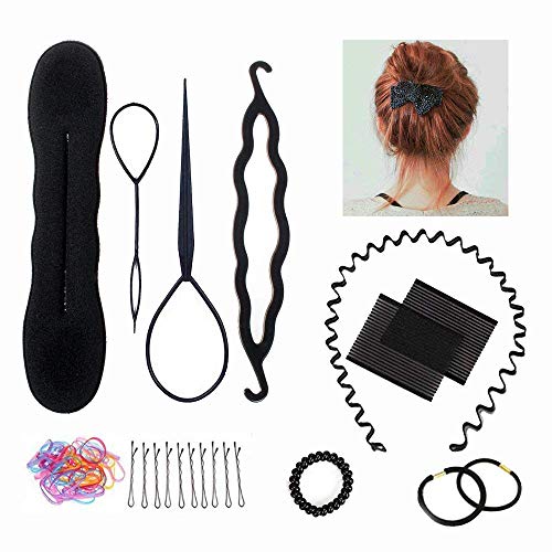 Cabeza de Maniquí, TopDirect 18" 100% Cabello Humano Real Practicas Formación Muñeca de la Cosmetología para Peluquería, Cabeza de Muñeca con Soporte de Mesa + Accesorios de Peinado