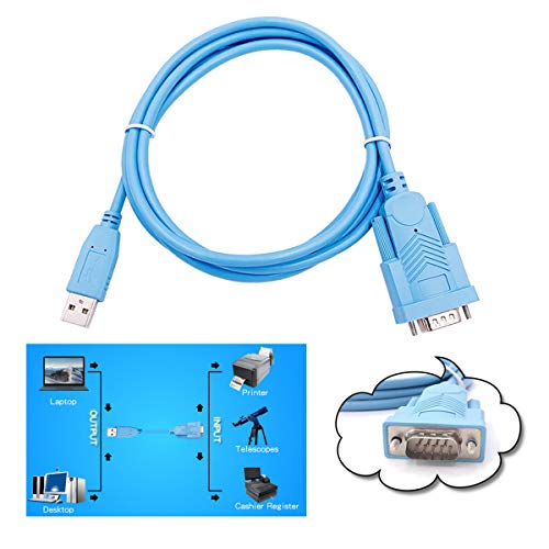 Cable adaptador de puerto serie USB 2.0 a RS232 DB9, compatible con Windows10/8/7, Vista, XP, 2000,98, Linux y Mac OS para telescopios, s y otros dispositivos con puertos serie DB9 con chipset FTDI de