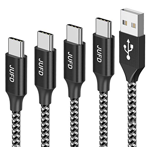 Cable USB Tipo C, 0.5M+1M+2M+3M (4-Pack) Cargador Tipo C de Nylon Trenzado Carga Rápida Sincronización de Datos para Samsung Galaxy S9/S8/Note8,Huawei