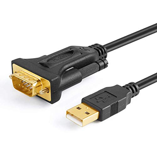 CableCreation USB 2,0 a RS232 maschio DB9 adattatore cavo convertitore seriale con Prolific PL2303 chipset, 3ft placcato Oro per Windows 10, 8,1, 8, 7, Vista, XP, 2000, Linux e Mac OS, Nero