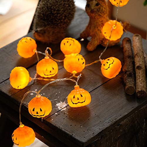 Cadena de Luces Halloween Calabaza, Morbuy Batería Decorativas LED Lámpara de Tira Bola Hada Noche Cadenas de Luz Para Bebe Casa Dormitorio Boda De Cumpleaños Navidad Jardines(2m/20 lights)