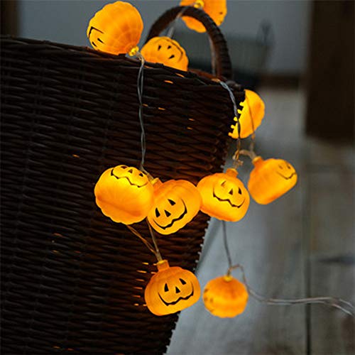 Cadena de Luces Halloween Calabaza, Morbuy Batería Decorativas LED Lámpara de Tira Bola Hada Noche Cadenas de Luz Para Bebe Casa Dormitorio Boda De Cumpleaños Navidad Jardines(2m/20 lights)