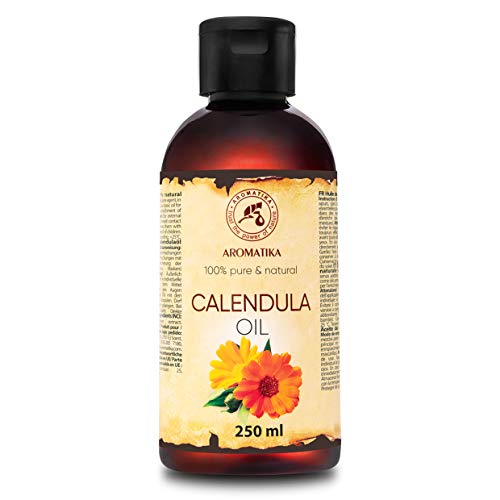 Caléndula Aceite 250ml - 100% Puro y Natural Aceites de Caléndula - Beneficios para la Piel - Cabello - Cara - Cuerpo