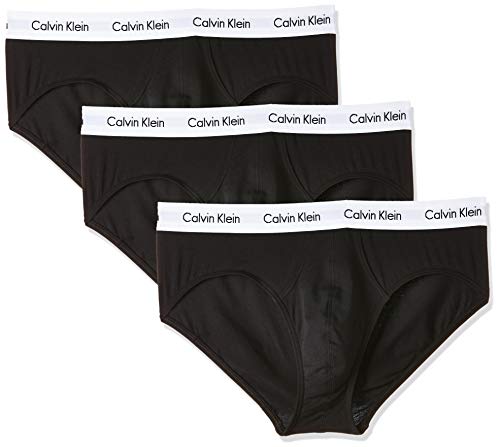 Calvin Klein 3P Hip Brief, Calzoncillos para Hombre (3 unidades), Negro (Black), Small