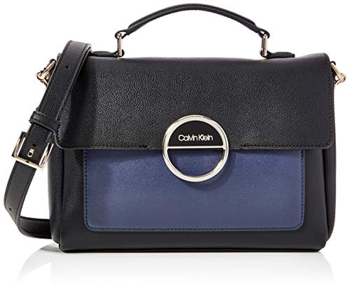 Calvin Klein - Disc Top Handle Md, Bolsos maletín Mujer, Negro (Black Mix), 1x1x1 cm (W x H L)