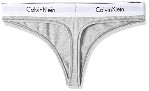 Calvin Klein Modern Cotton-Thong Tanga, Grau (GREY HEATHER 020), X-Small para Mujer