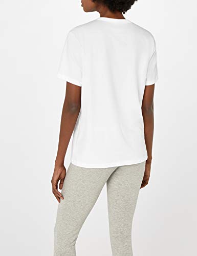 Calvin Klein S/s Crew Neck Top de Pijama, Blanco (White 100), 42 (Talla del Fabricante: Large) para Mujer