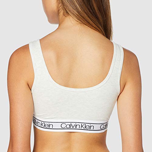 Calvin Klein Unlined Bralette (Reversible) Parte de arriba de bikini, Blanco (Snow Heather Ow5), 38 (Talla del fabricante: Small) para Mujer