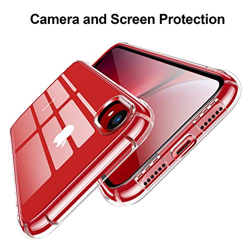 CANSHN Funda iPhone XR, Carcasa Protectora Antigolpes Transparente con Parachoques de TPU Suave Flexible [Slim Delgada] Anti-Choques Compatible para Apple iPhone XR 6,1” - Transparente