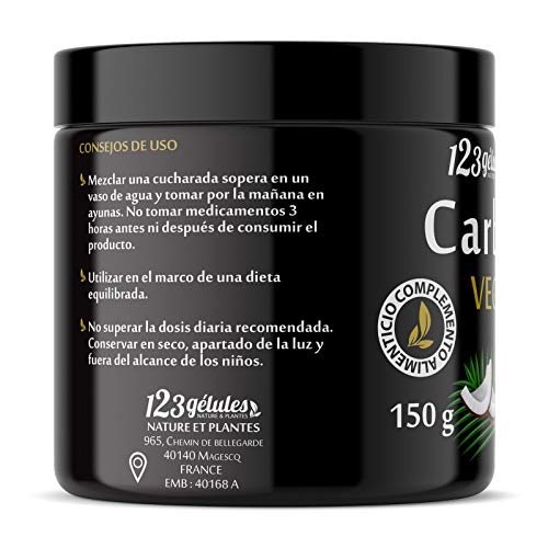 Carbón Vegetal Activado procedente del coco polvo 150 g