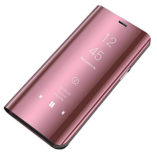 Carcasa Samsung Galaxy A5 2017 a520 Funda Mirror Funda Flip Tapa Libro Carcasa Funda de Espejo Flip Caso Galaxy a3 2017 Teléfono Shell Cover para Samsung Galaxy A7 2017 A720 (Rose, Galaxy A5 2017)