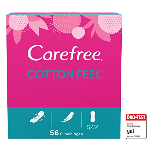 Carefree Cotton Feel - Compresas sin perfume, permeables, 5 x 56 unidades, talla S/M