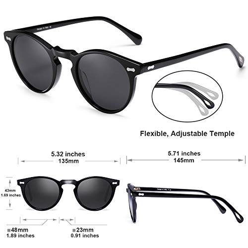 Carfia Vintage Polarizadas Gafas de Sol Mujer Hombre UV400 Protección para Viajes Conducir