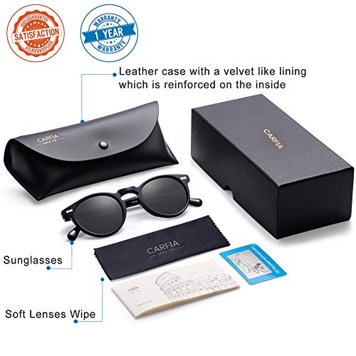 Carfia Vintage Polarizadas Gafas de Sol Mujer Hombre UV400 Protección para Viajes Conducir