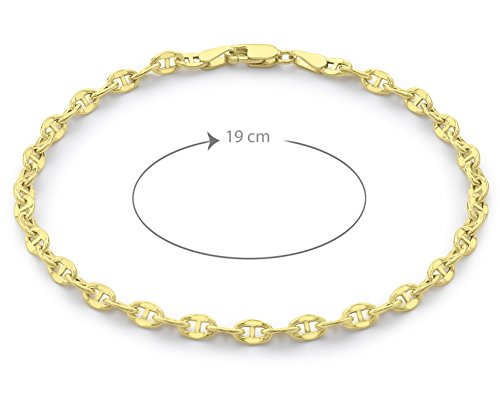 Carissima Gold Pulsera unisex con oro amarillo de 9K (375/1000), sin gema, 19 cm