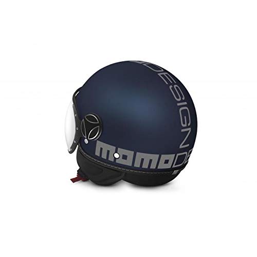 Casco Jet Momodesign FGTR EVO Azul Mate Logo Gris, Talla XL