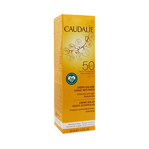 Caudalie Crema Solar Antiarrugas FPS 50, 50 ml, Pack de 1