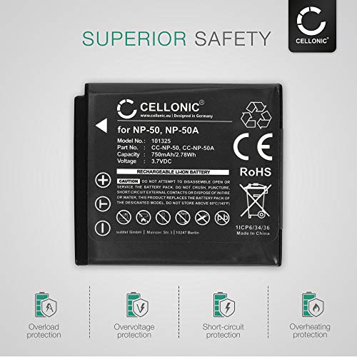 CELLONIC® Batería Premium Compatible con Kodak Easyshare M1033 M1093 IS M2008 V1073 V1233 V1253 V1273 PlaySport Zx3 PlayTouch Zi10 Zi8, KLIC-7004 750mAh bateria Repuesto Pila