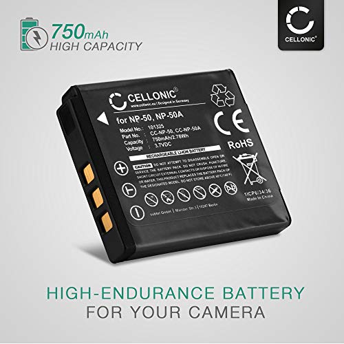 CELLONIC® Batería Premium Compatible con Kodak Easyshare M1033 M1093 IS M2008 V1073 V1233 V1253 V1273 PlaySport Zx3 PlayTouch Zi10 Zi8, KLIC-7004 750mAh bateria Repuesto Pila