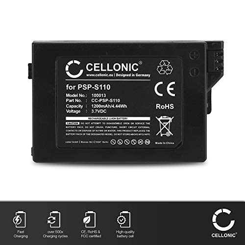 CELLONIC® Batería Premium Compatible con Sony PSP Brite (3000/3004) / PSP Slim & Lite (2000/2004) - PSP-S110 (1200mAh) bateria Repuesto Pila