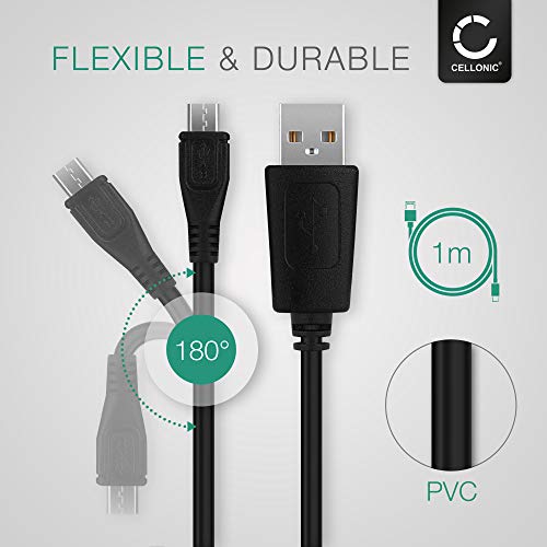 CELLONIC® Cable USB dato Compatible con Kodak PixPro AZ422 EasyShare Z5010 M530 M531 M532 M550 M575 M580 C142 C143 C183 C195 C1530 MAX Z990 PlaySport ZX5 ZX3 iM5 Cable 1526979 Micro USB de Carga