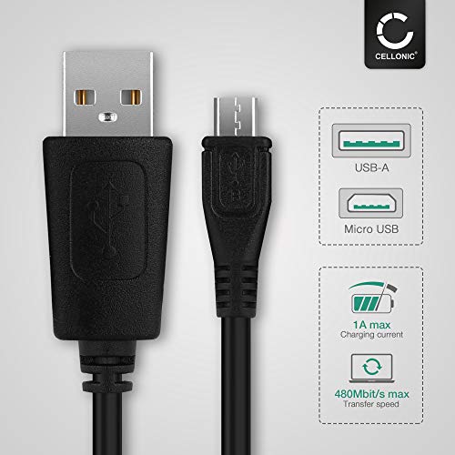 CELLONIC® Cable USB dato Compatible con Kodak PixPro AZ422 EasyShare Z5010 M530 M531 M532 M550 M575 M580 C142 C143 C183 C195 C1530 MAX Z990 PlaySport ZX5 ZX3 iM5 Cable 1526979 Micro USB de Carga