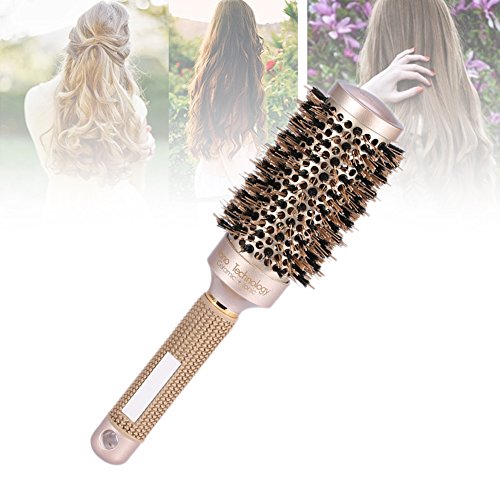 Cepillo nano cerámico iónico redondo para el secado de cabello con 4 dimensiones Cepillo del hierro de cerámica para secarse, el labrar, el encresparse (43mm)