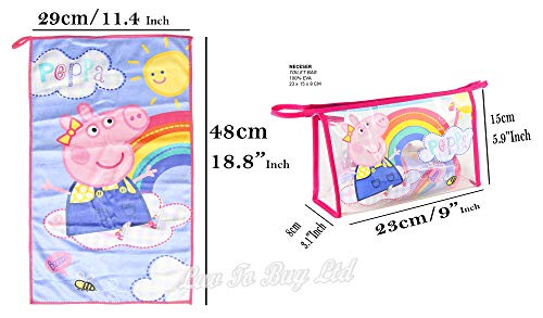 Cerdá Life'S Little Moments Set de Aseo Niño-Incorpora Cepillo Pelo, Botellas de Viaje para Champú y Colonia y Toalla de Microfibra de Peppa Pig, Neceser Unisex niños, Multicolor, 23.0 X 15.5 X 8.0 CM