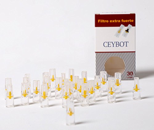 Ceybot, Filtro extra fuerte para tabaco y cigarrillos - Caja de 24 paquetes (720 filtros) - Boquillas reutilizables