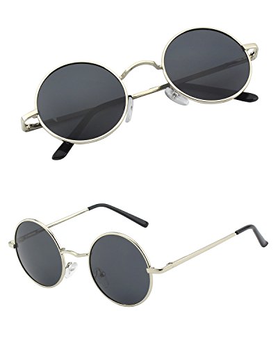 CGID E01 Estilo Vintage Retro Lennon inspirado círculo metálico redondo gafas de sol polarizadas para hombres y mujeres