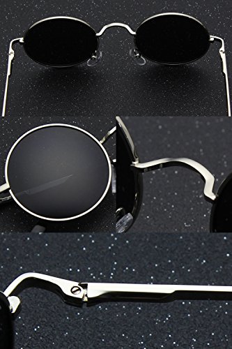 CGID E01 Estilo Vintage Retro Lennon inspirado círculo metálico redondo gafas de sol polarizadas para hombres y mujeres