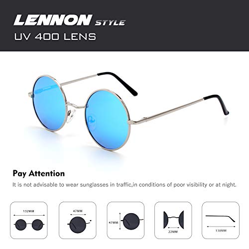 CGID E01 Estilo Vintage Retro Lennon inspirado círculo metálico redondo gafas de sol polarizadas para hombres y mujeres