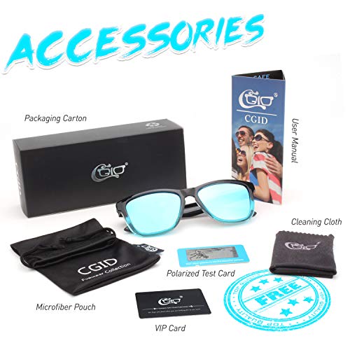 CGID Gafas de Sol Polarizadas Hombre y Mujer Retro Deportivos 80's Ultra Light Protección UV400 MJ17