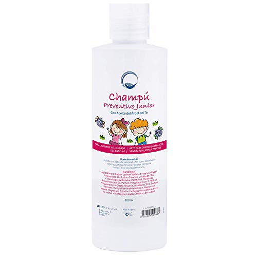 Champú Preventivo Antipiojos con Aceite de Arbol de Te 300 ml - Previene y Protege contra los Piojos - Apto para Cuero Cabelludo Sensible - Farmacéutico