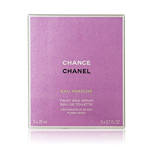 Chance Eau Fraiche by Chanel Twist y spray rellenable Bolso de Eau de Toilette Spray 20 ml & 2 x 20 ml recambios 2 x 20 ml