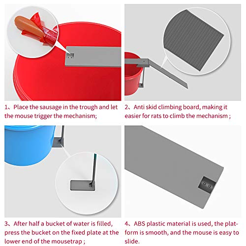 chaobai Trampa para Ratas Trampa Ratones Reutilizable fácil de Usar, Tablero De Trampa Humanitario para Ratas del Hogar, Ático, Garaje, Cocina， Bajo Techo, en Exteriores