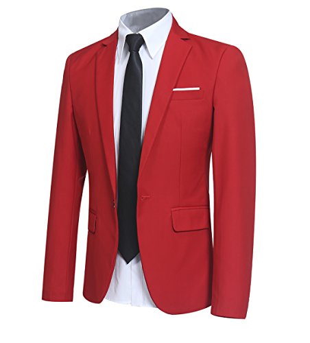 Chaqueta Casual para Hombre Slim Fit Chaquetas de Traje Formal de Negocios Un botón de un Solo Pecho Chaqueta de Esmoquin Chaqueta Elegante