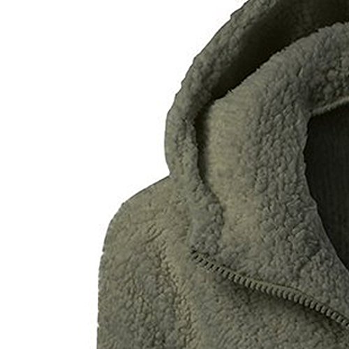 Chaqueta Mujeres de Invierno de Lana Cálida Cremallera Abrigo con Capucha Casual Suéter Abrigo de Algodón Outwear Hoodie riou